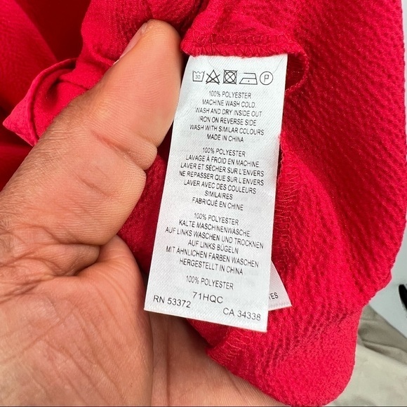 French Connection maudi drape red wrap cold shoulder dress - Picture 11 of 13